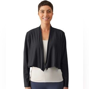 Cut Loose Cropped Black Cardigan, Lagenlook, Artsy, Business Casual, Layering XL